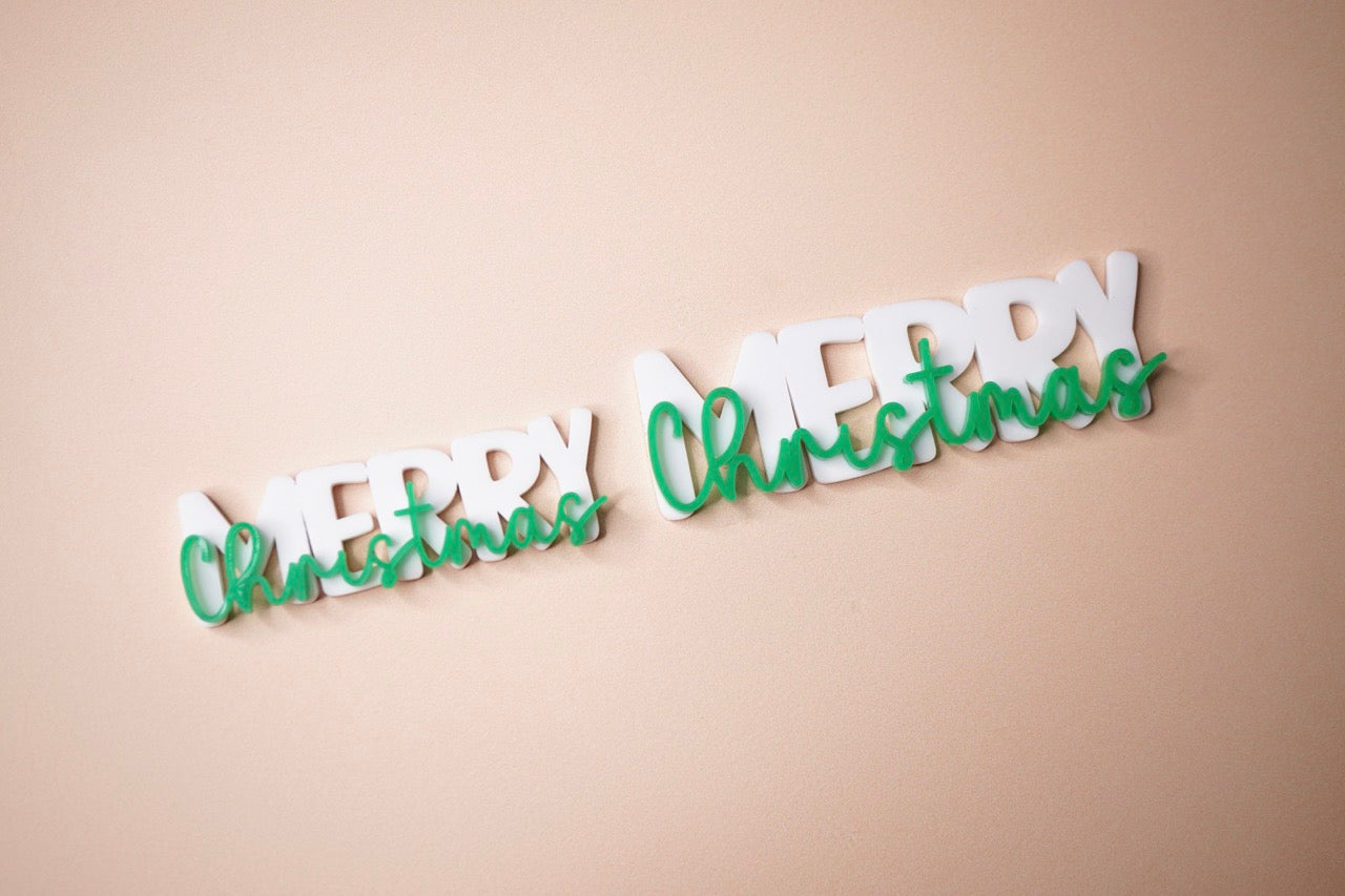 Merry Christmas Charm (Double Layer) Duo Font (3 or 6 pack)