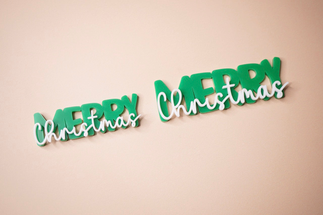 Merry Christmas Charm (Double Layer) Duo Font (3 or 6 pack)