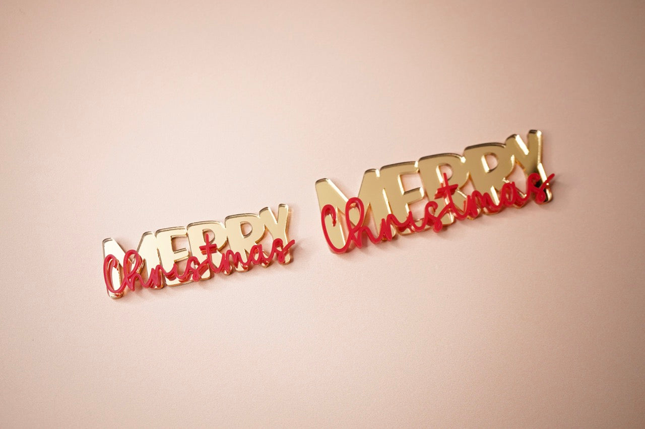 Merry Christmas Charm (Double Layer) Duo Font (3 or 6 pack)