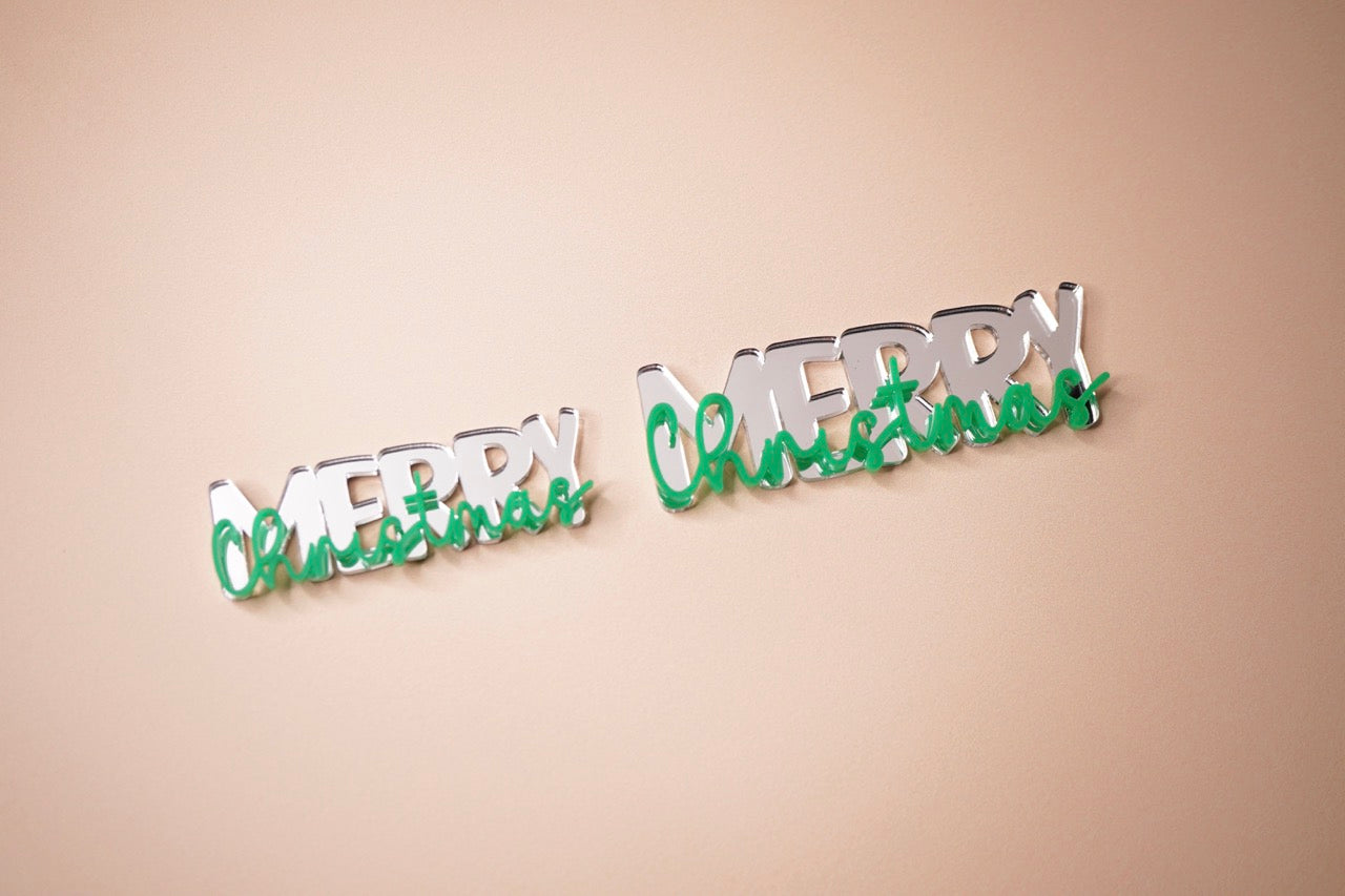 Merry Christmas Charm (Double Layer) Duo Font (3 or 6 pack)