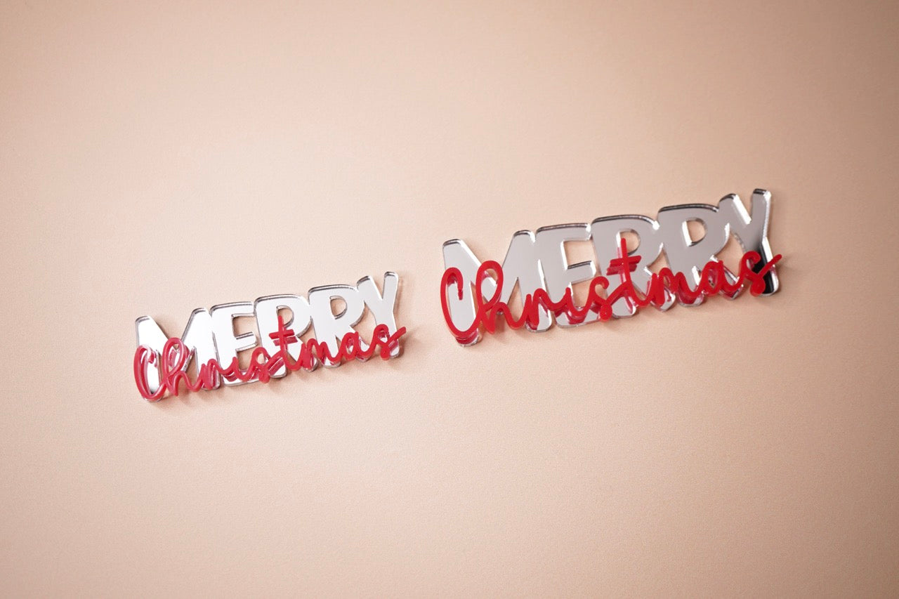 Merry Christmas Charm (Double Layer) Duo Font (3 or 6 pack)