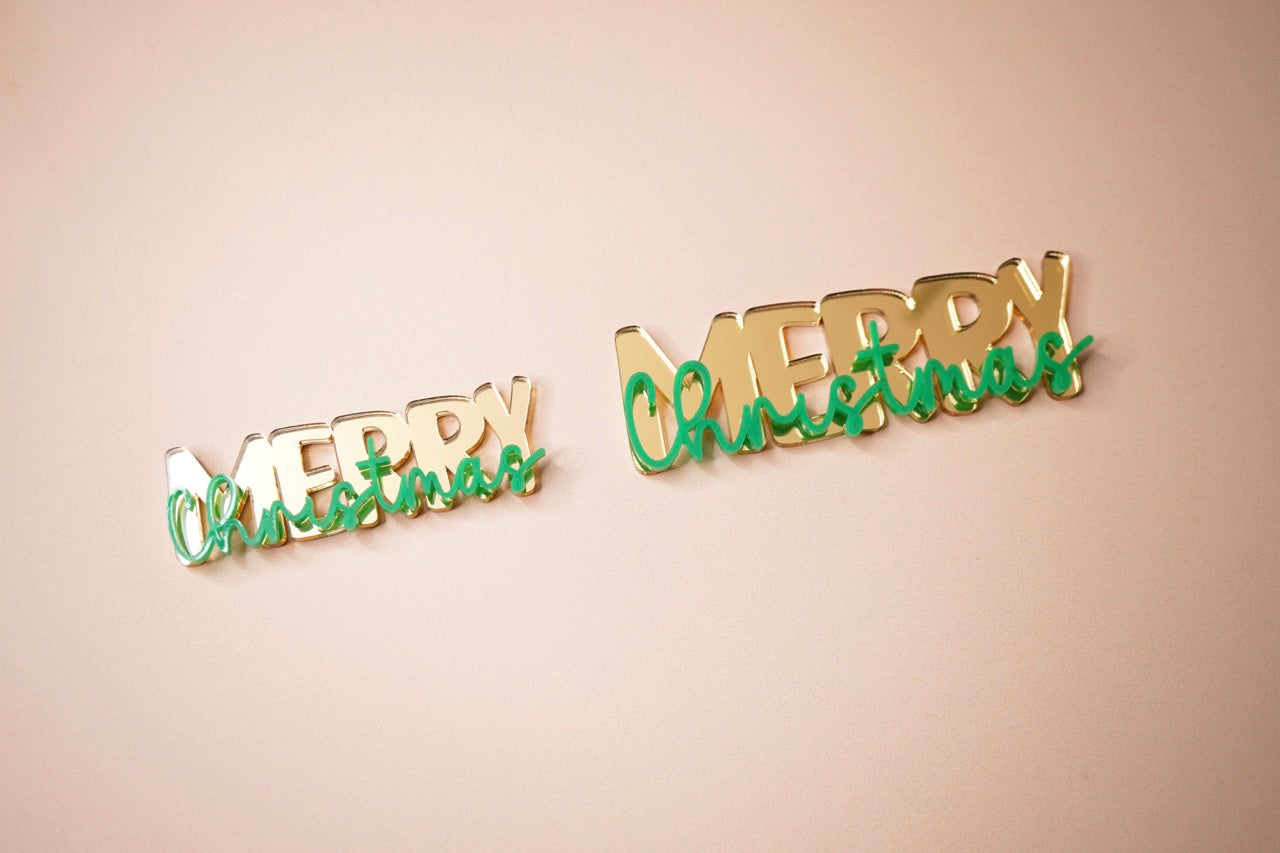 Merry Christmas Charm (Double Layer) Duo Font (3 or 6 pack)