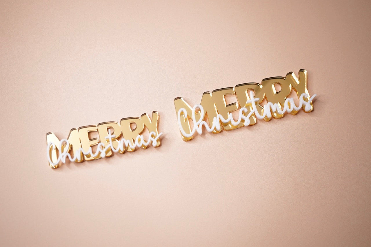 Merry Christmas Charm (Double Layer) Duo Font (3 or 6 pack)