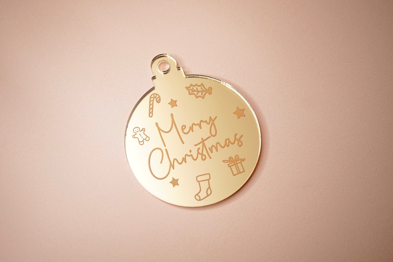 Merry Christmas Mini Baubles (3 or 6 pack)