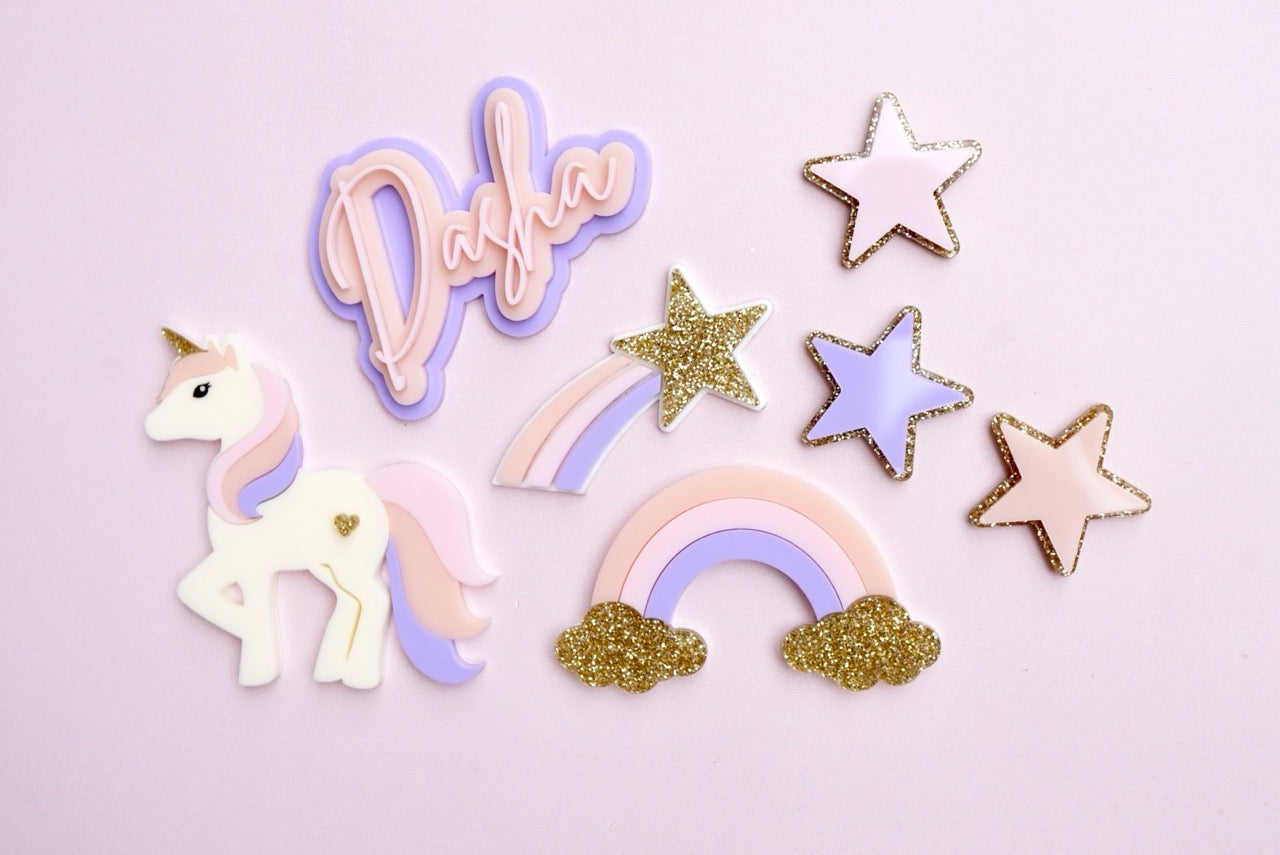 Unicorn Charm Set (Customisable Name)