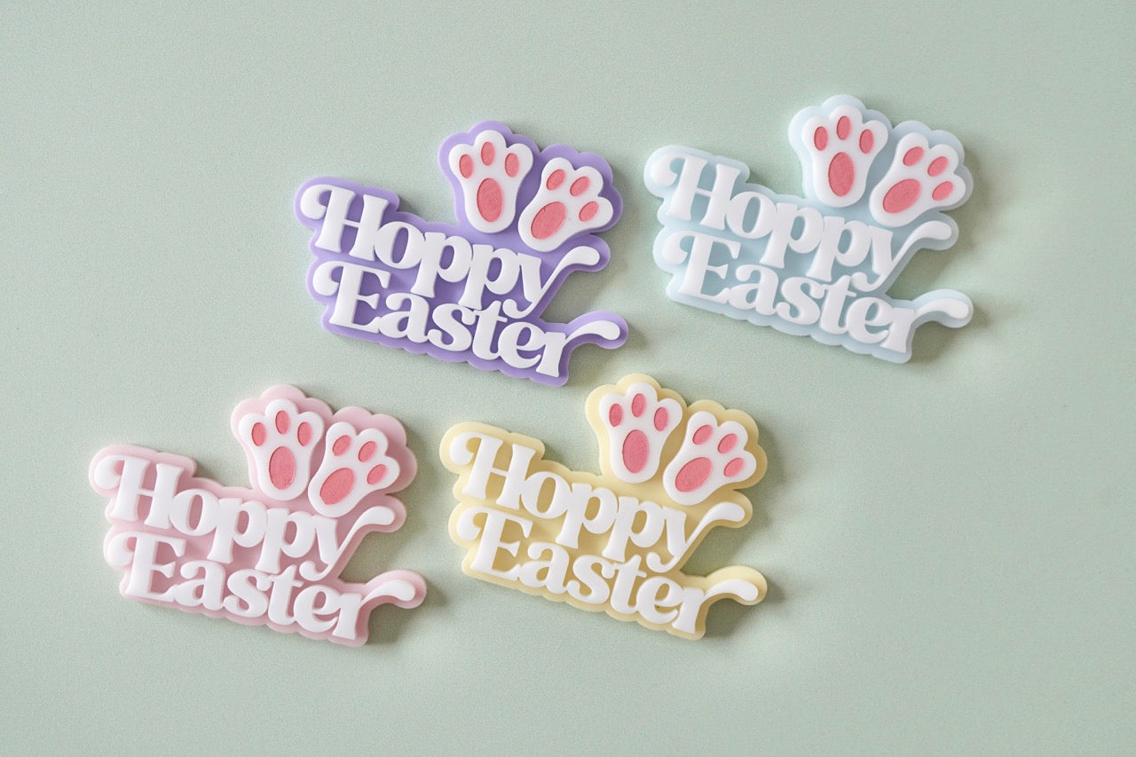 'Hop'py Easter with Bunny Feet Charm (pack of 4 or 8)