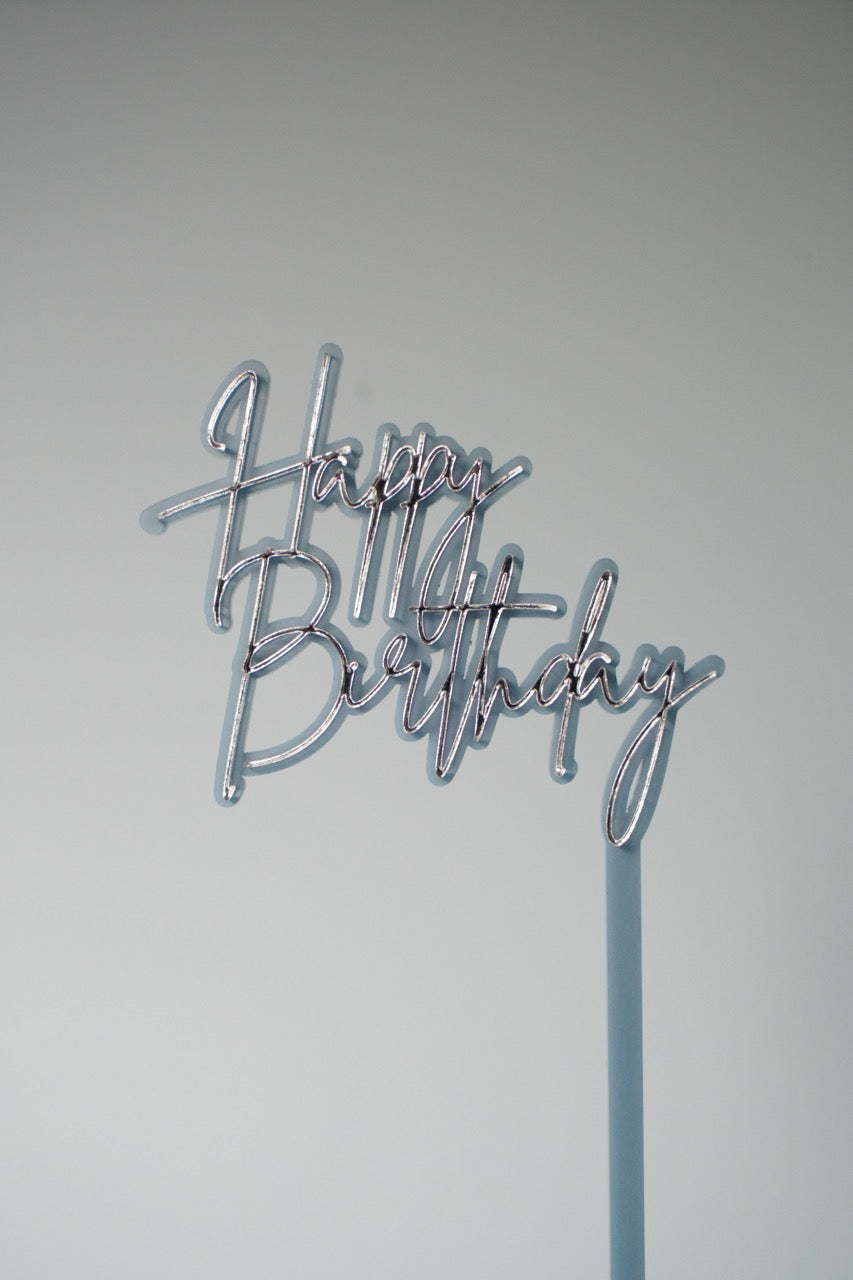 Happy Birthday Cake Topper (Double Layered) - colour customisable