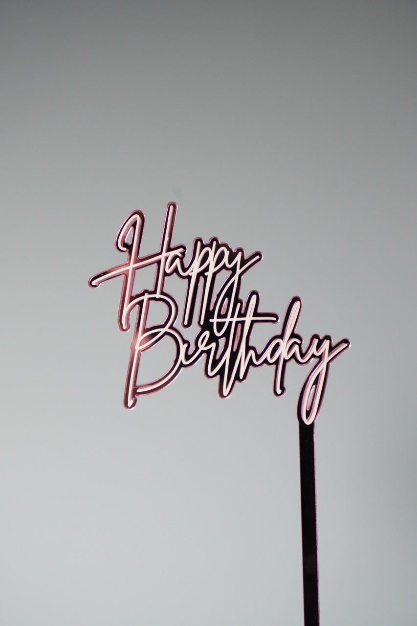 Happy Birthday Cake Topper (Double Layered) - colour customisable