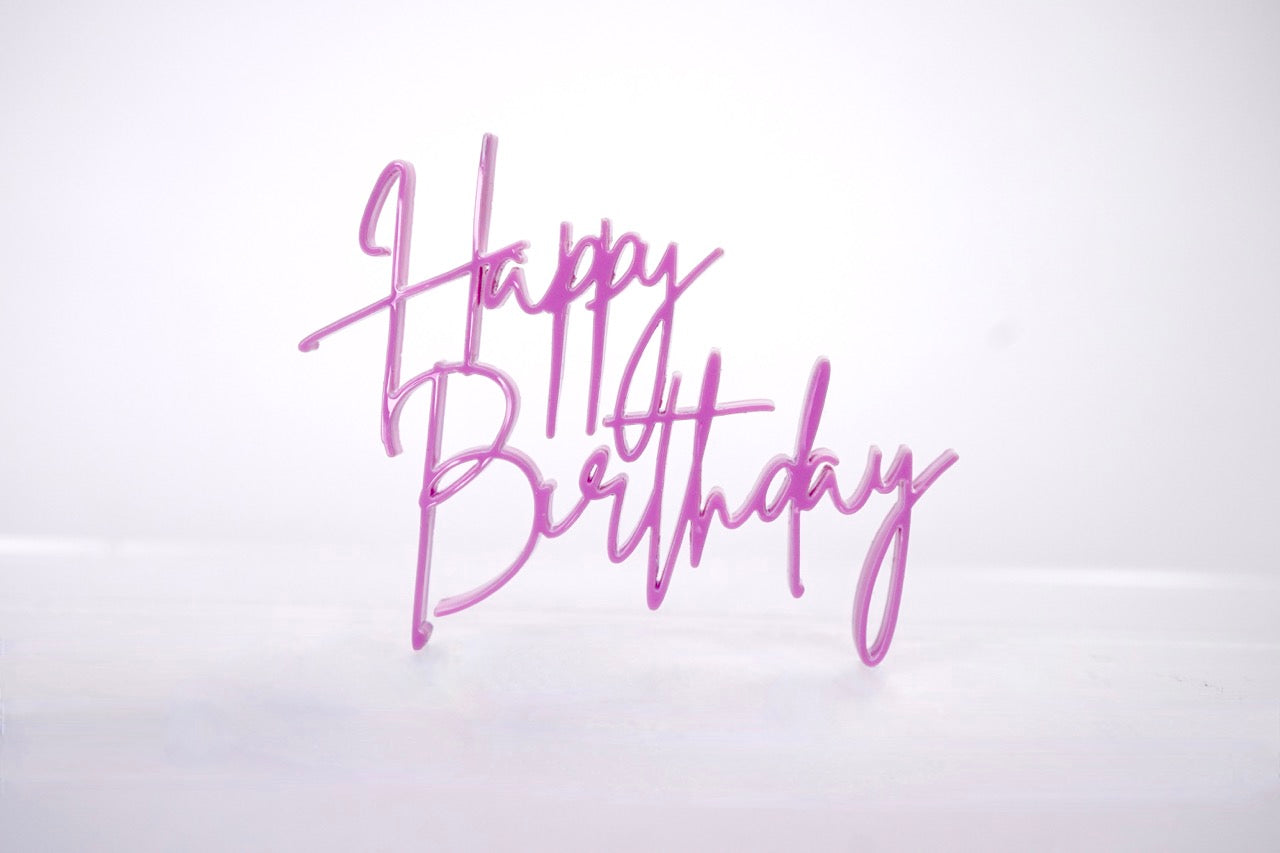 Happy Birthday Charm (Single Layer, Colour Customisable)