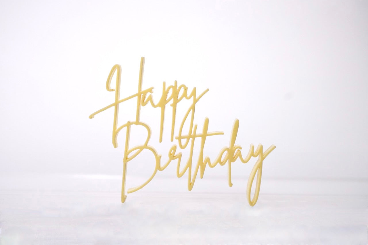 Happy Birthday Charm (Single Layer, Colour Customisable)