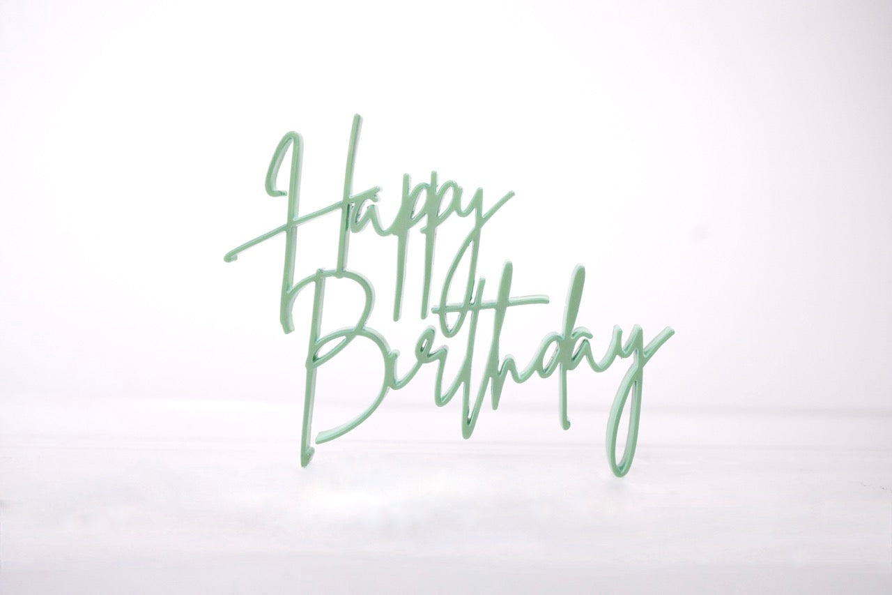 Happy Birthday Charm (Single Layer, Colour Customisable)