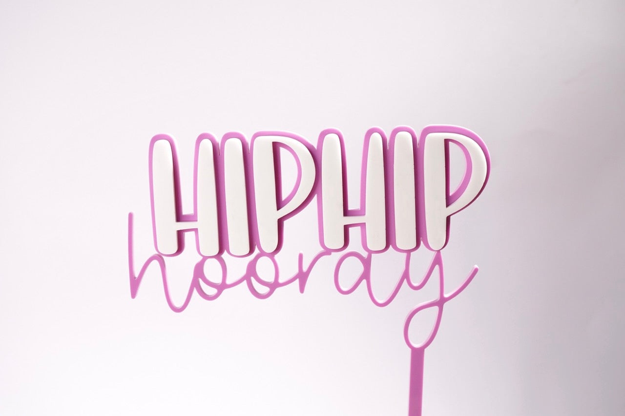 Hip Hip Hooray Cake Topper