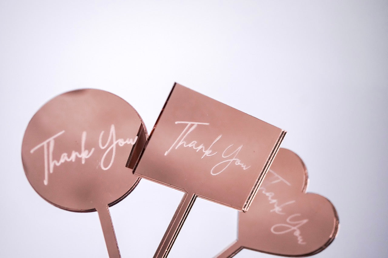 'Thank You' Mini Tags (Engraved)