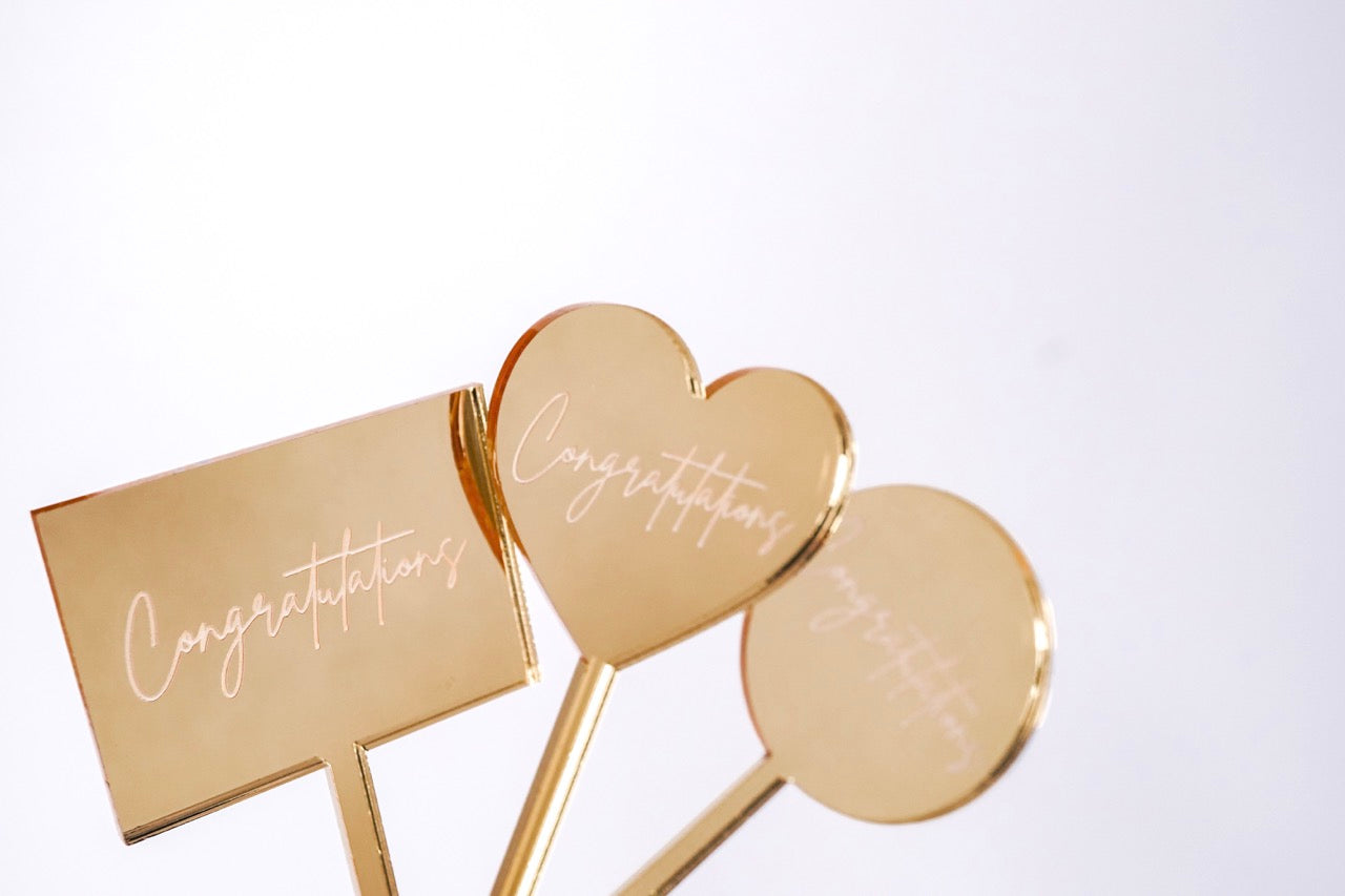 'Congratulations' Mini Tags (Engraved)