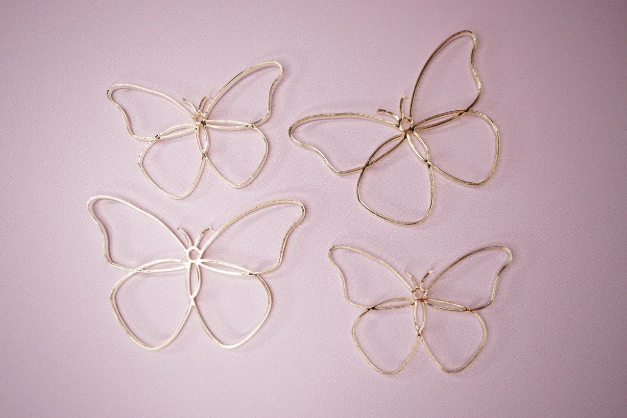 Butterfly Line Art Charms (Colour Customisable)