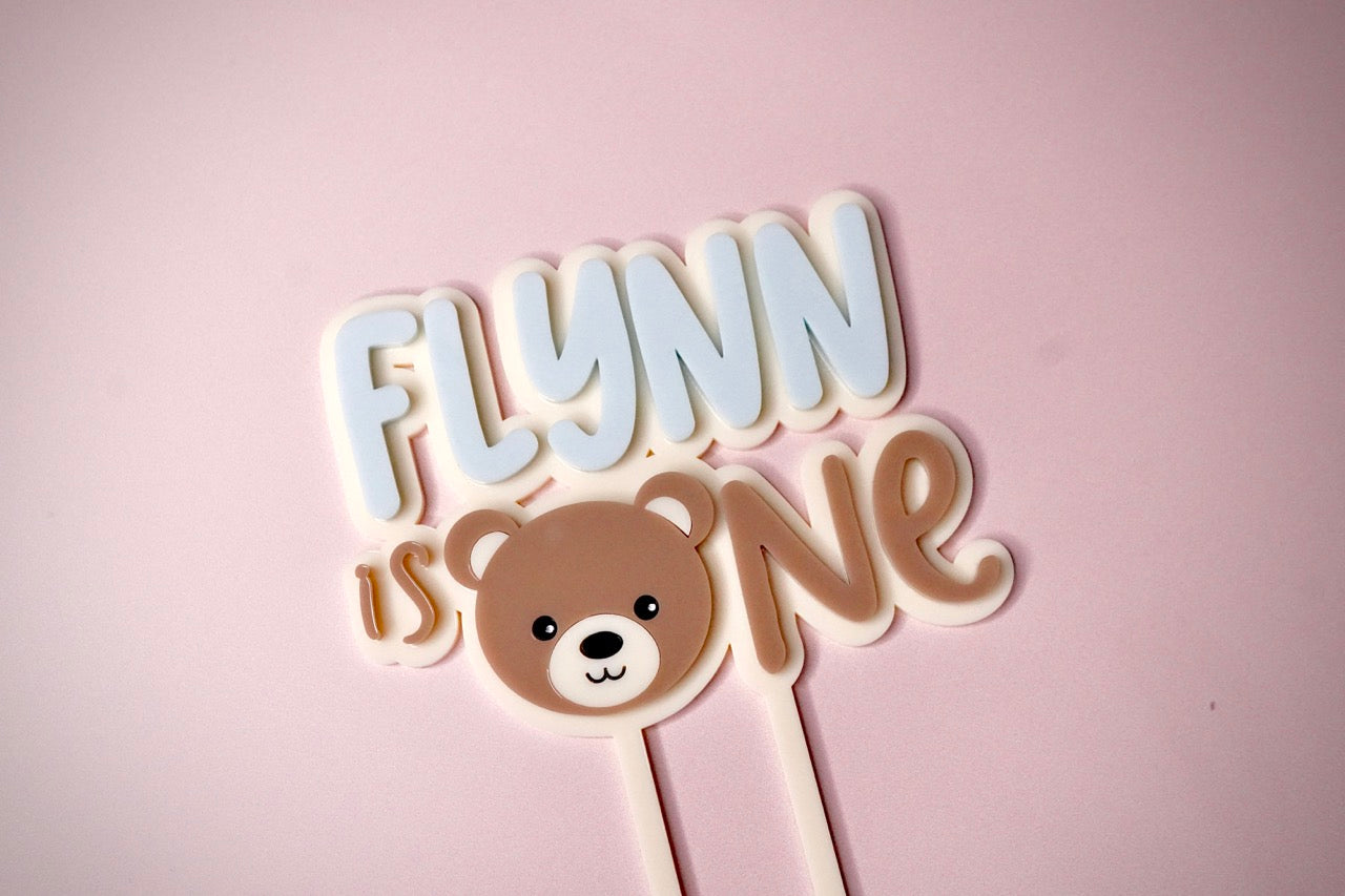 Teddy Cake Topper/Fropper (Name + Age)