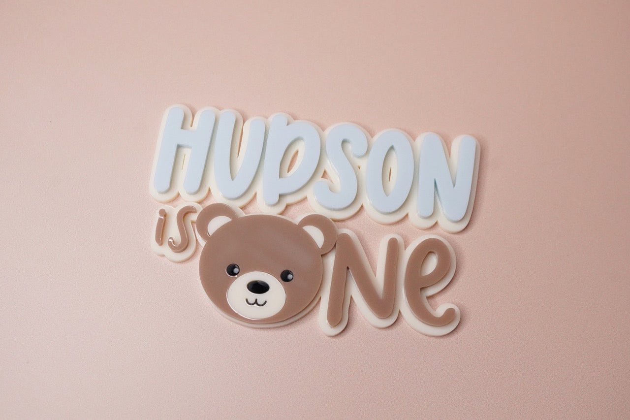 Teddy Cake Topper/Fropper (Name + Age)