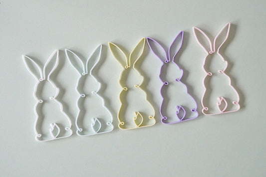 Easter Bunny Line Art Charms (pack of 4 or 8)