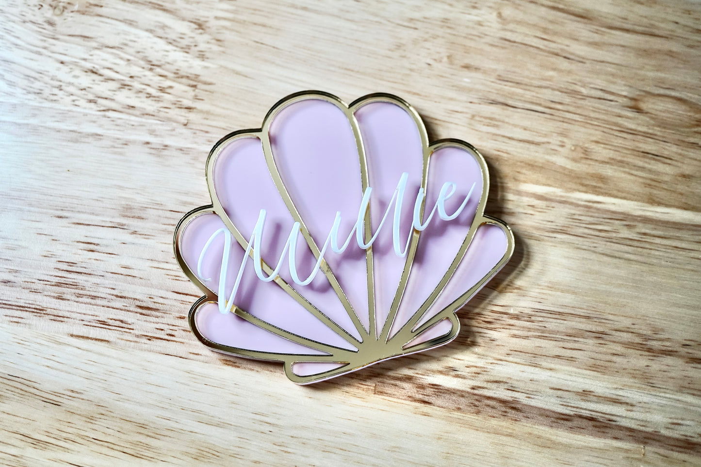 Seashell Cake Topper/Fropper (Customisable Name and Colour)