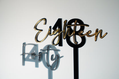 Age Cake Topper (numerical + written) - colour customisable