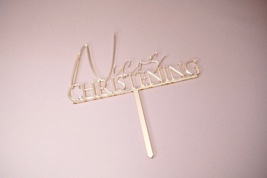 Christening/Baptism Cake Topper - thin script name (Customisable Name)