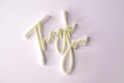 Thank You Mini Charm (Double Layer, Colour Customisable)
