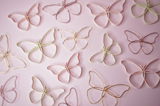 Butterfly Line Art Charms (Colour Customisable)