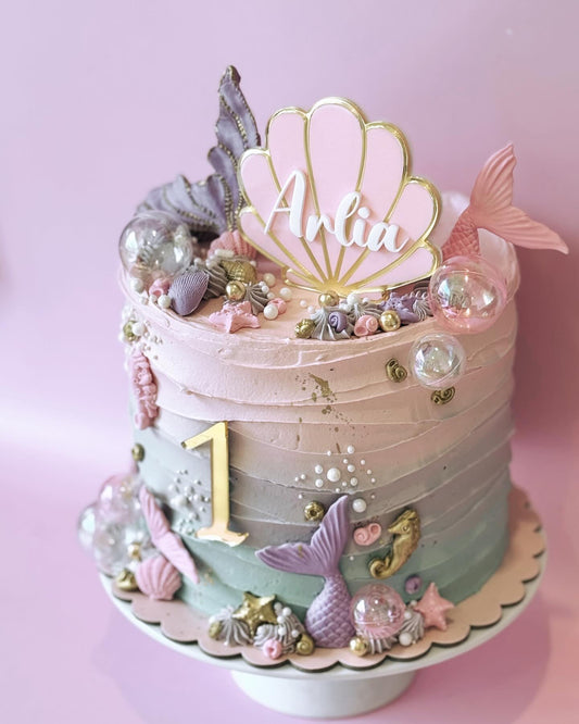 Seashell Cake Topper/Fropper (Customisable Name and Colour)