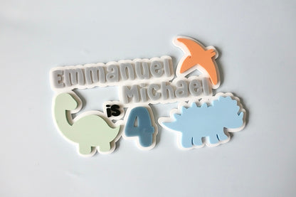 Dinosaur Silhouette Topper/Fropper (Customisable name and age)