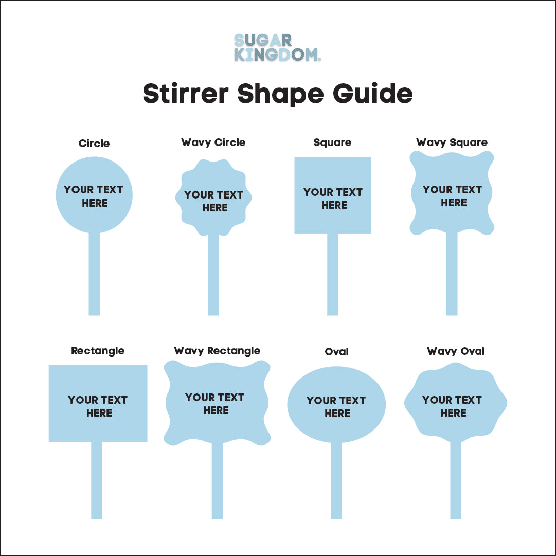 Cocktail Stirrers - Colour/Text/Shape Customisable – Sugar Kingdom